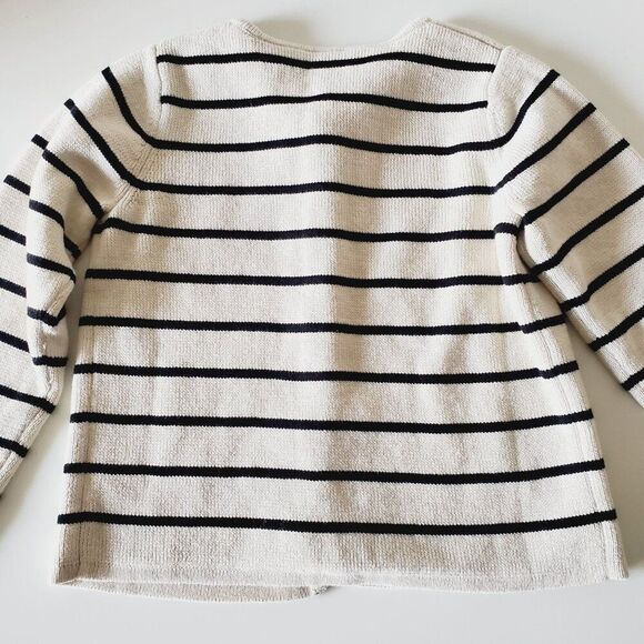 GAP Baby Button Cardigan In Bold Navy Stripe Size 5 Years GUC - Picture 7 of 11